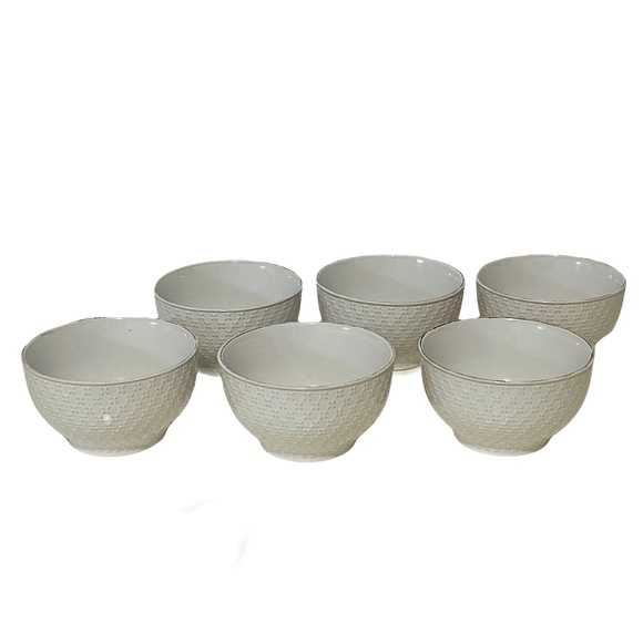 Pfaltzgraff French lace white cereal bowls 5.5 set of 6 - Picture 2 of 10